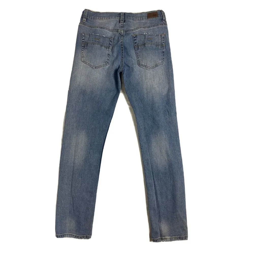 RSQ Jeans 31x32 Brooklyn Relaxed Distressed Medium Wash Denim Blue Faded Stretch